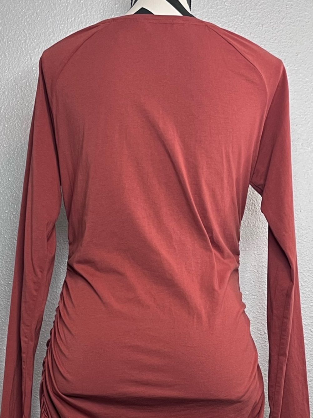 Sundance Boho V-Neck Clay Runched Side Long-Sleeve Tunic Top Sz M - Picture 5 of 10
